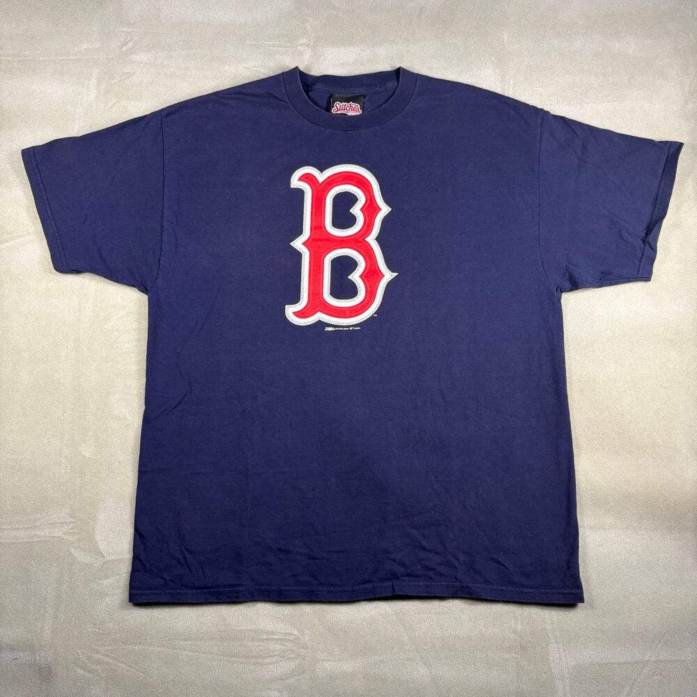 Vintage 2005 Boston Red Sox Stitches Athletic Gear T Shirt XL Navy MLB